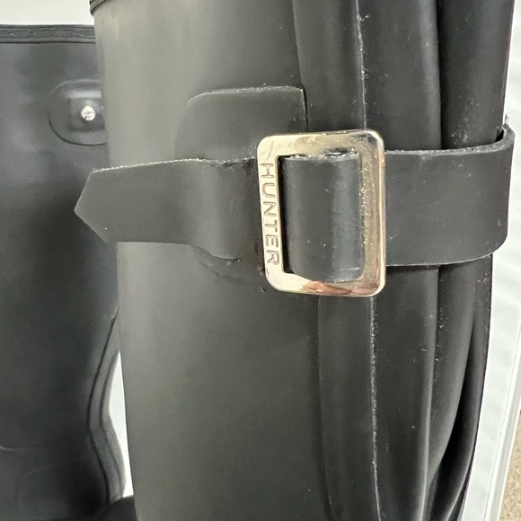 Hunter Women’s Original Tall Black Adjustable Rubber Rain Boots Size 7 - Picture 11 of 14